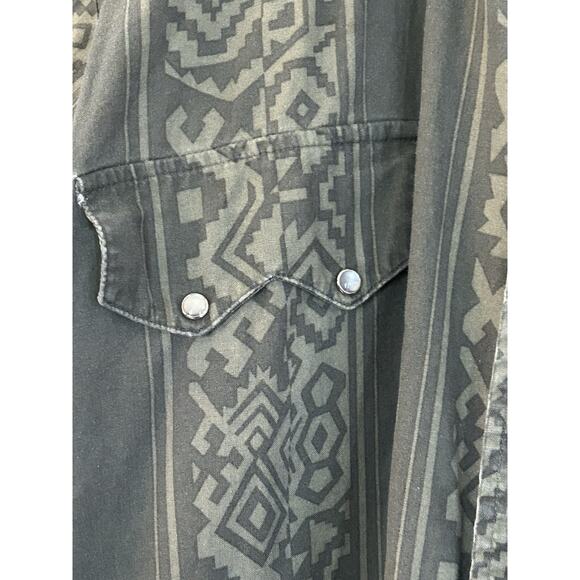 Vtg 90s Roper Pearl Snap Shirt XL Western Cowboy Horse Rodeo Bull Wolves Grunge - Picture 2 of 5